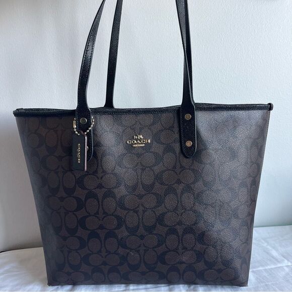 Coach Handbags - COACH Signature Jacquard Ava City Tote Laptop Work Bag Reversible Metro Tote